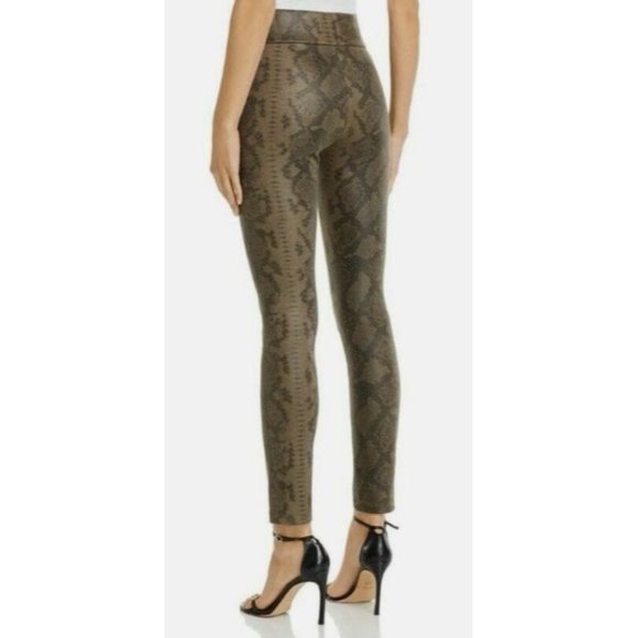 Bagatelle NYC Snake Print Faux Suede Leggings Olive Python XS $98 NWOT - Picture 2 of 12
